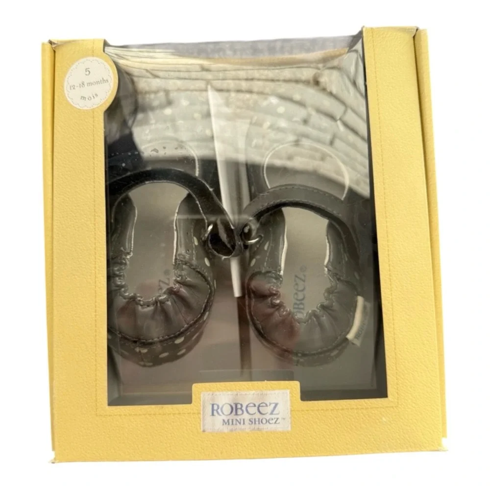 Robeez Mary Jane shoes 12-18m Baby New In Box Polka Dots Tule Flower